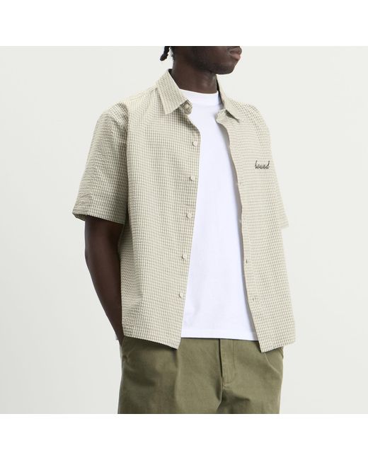 BOUND Natural Gingham Cropped Shirt for men