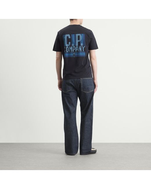 C P Company Black Logo Print T-Shirt for men