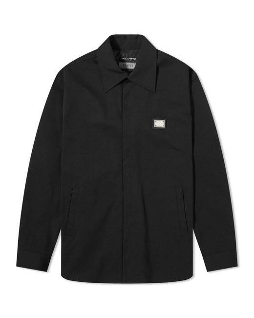 Dolce & Gabbana Black Plate Shirt Jacket for men