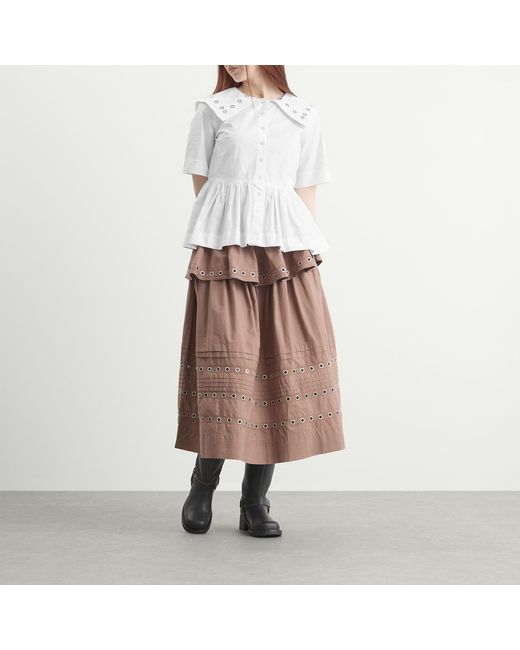 Damson Madder White Cyrus Eyelet Blouse
