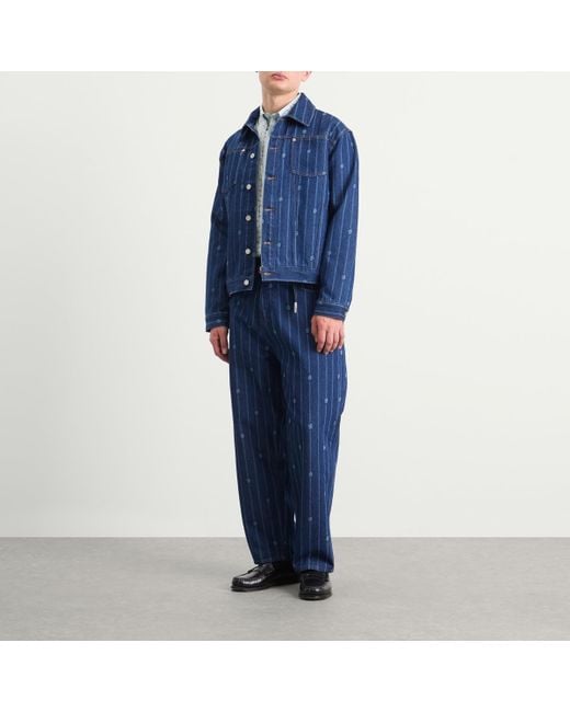 Drole de Monsieur Blue Drole De Monsieur Monogram Denim Jacket for men