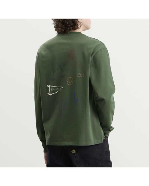 Palmes Green Pennant Longsleeve T-Shirt for men