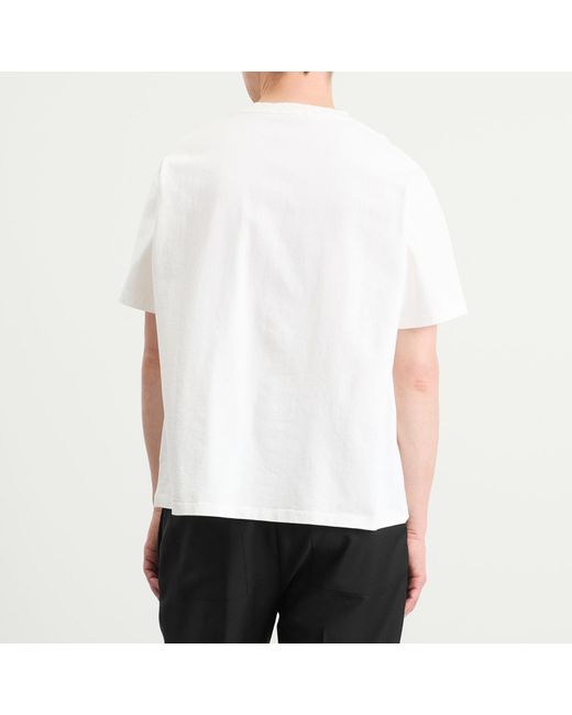 Bode White Beaded Leaf Pocket Tee for men