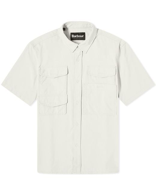 Barbour White Lisle Safari Short Sleeve Shirt for men