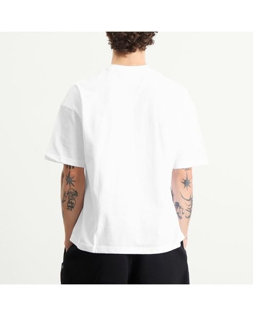 N!CE White Embroidered Logo T-Shirt for men