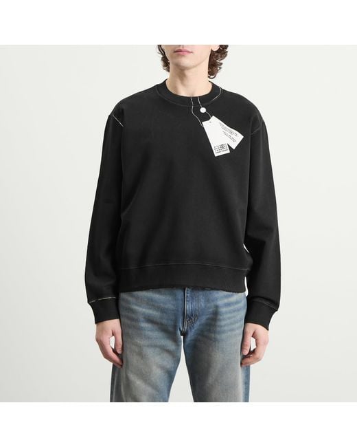 Maison Margiela Black Mm6 Printed Tag Sweatshirt for men