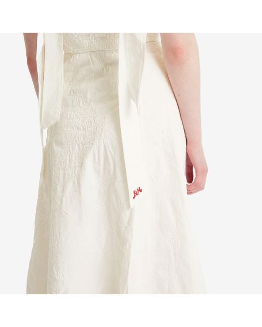 Damson Madder White Fan Fan Midi Dress