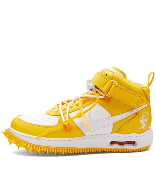 Nike Yellow X Off- Air Force 1 Mid Sp Sneakers