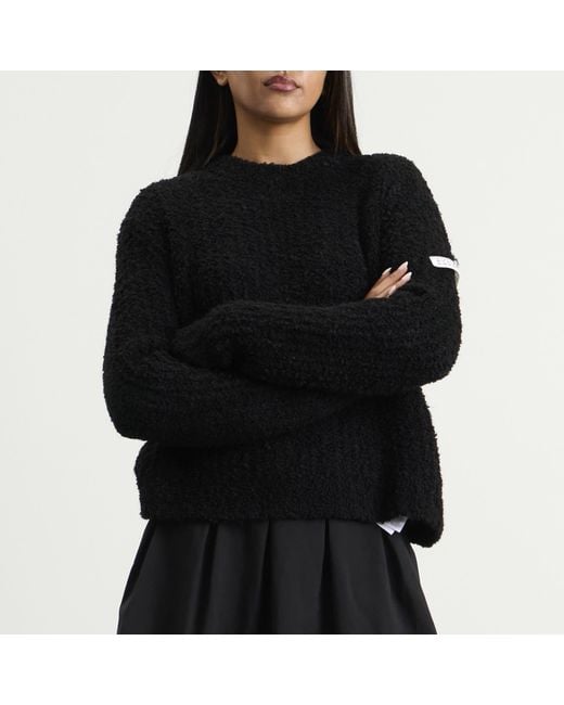 Maison Margiela Black Mm6 Textured Rib Knit Jumper