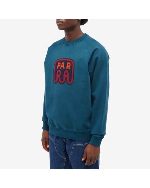 by Parra Blue Fast Food Logo Crew Sweat for men
