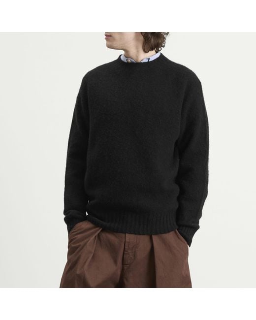 YMC Black Suedehead Crew Neck Jumper for men