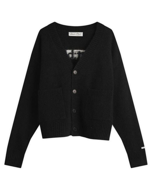 About Blank Black Mohair Knitted Logo Cardigan for men
