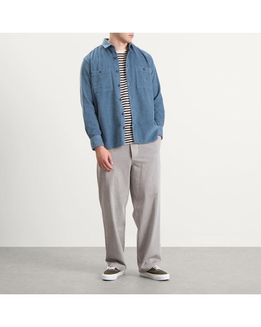 Armor Lux Blue Corduroy Overshirt for men