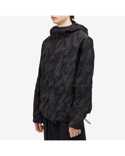 Maharishi Black Reflective Camo Asym Jacket for men