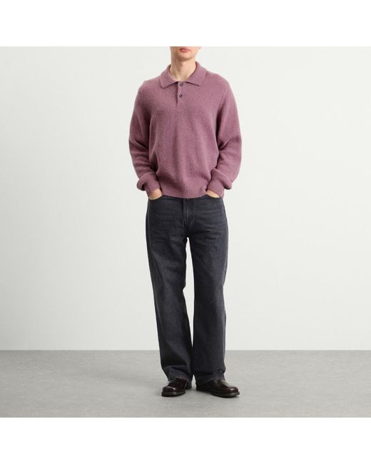 Corridor NYC Purple Brushed Alpaca Polo for men