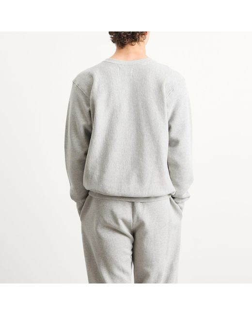 Les Tien Gray Heavyweight Crop Crew for men
