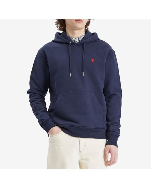 AMI Blue Ami De Coeur Hoodie for men