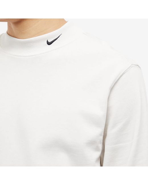 Nike White Life Mock Neck Shirt for men