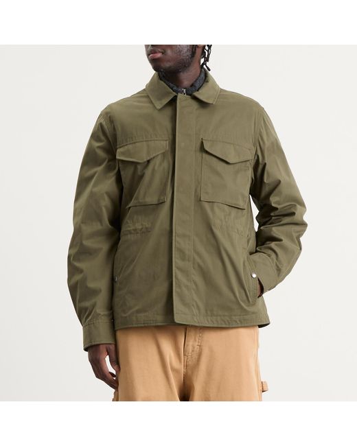 Moncler Green Roquille Brushed Cotton Shirt Jacket for men