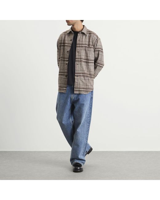 NN07 Gray Adwin Check Overshirt for men