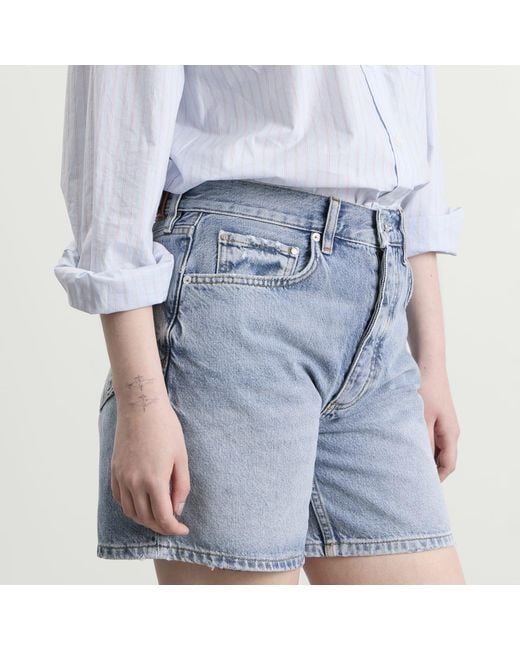 Anine Bing Blue Delaney Shorts