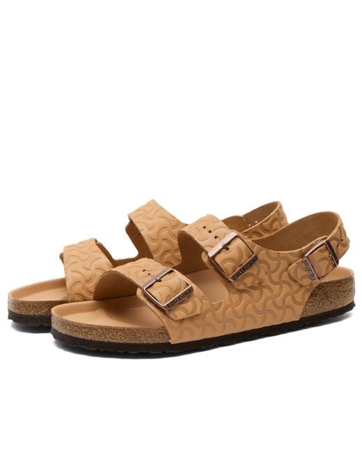 Birkenstock Brown Milano Bone Embossed for men