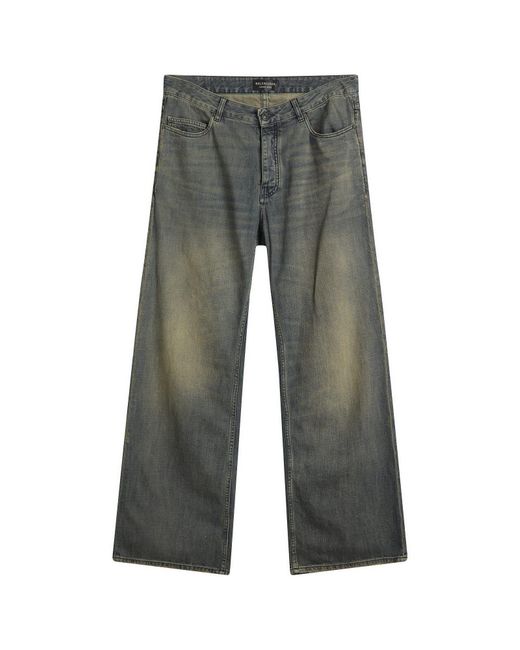 Balenciaga Gray Dark Wash Relaxed Fit Jeans for men
