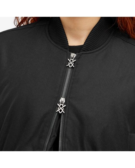 Daily Paper Black Oversized Long Bomber Jacket