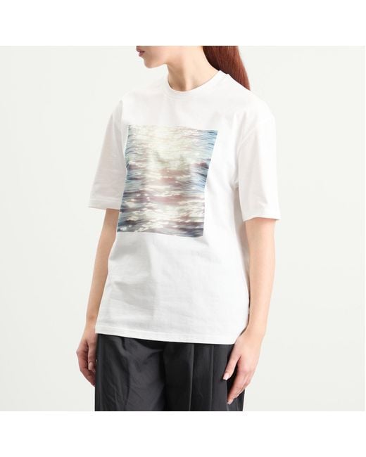 JIL SANDER WANDERLUST Tシャツ Jil Sander Wanderlust T-Shirt With Photograph Print in White | Lyst