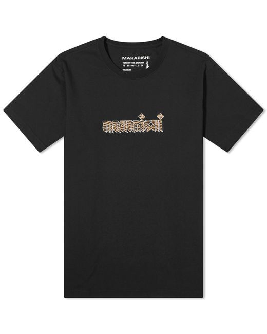 Maharishi Black Tiger Fur Calligraphy T-Shirt for men