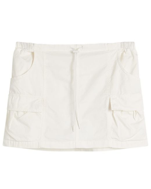 GOOD AMERICAN White Twill Mini Skirt