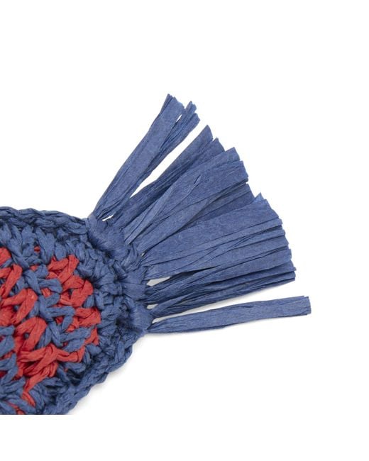 Damson Madder Blue Raffia Fish Bag Charm
