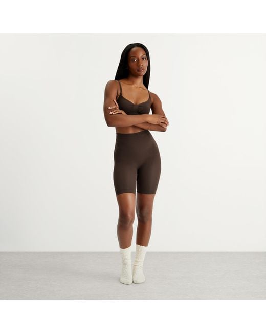 Skims Brown Seamless Sculpt Mid Thigh Short