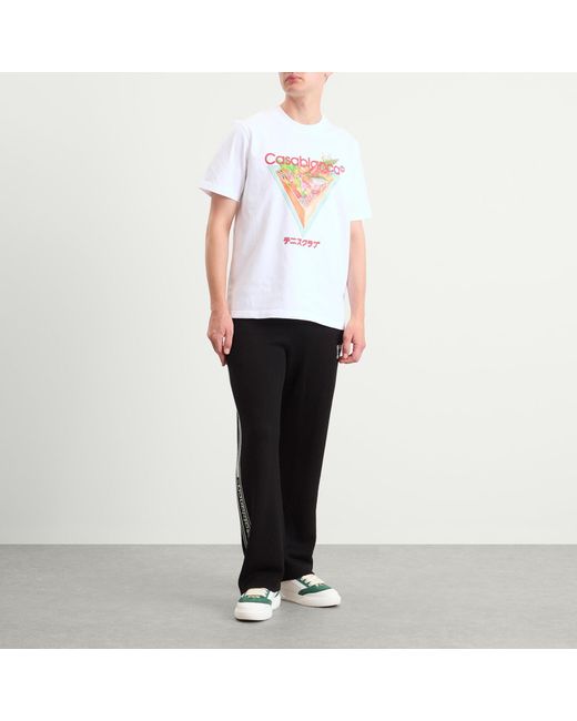 Casablanca White Bright Jersey Tennis Club Icon Printed T-Sh for men