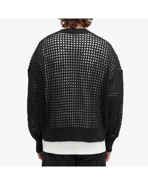 Cole Buxton Black Open Weave Knitted Jumper for men
