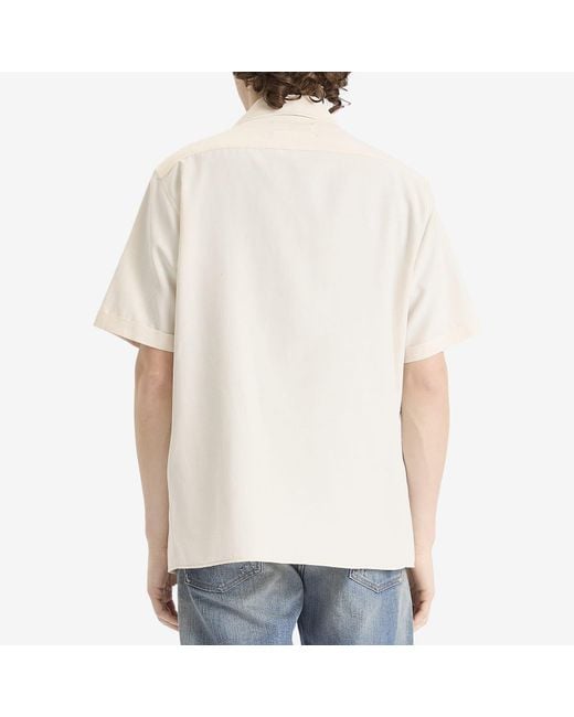 Maison Margiela Natural Stripe Short Sleeve Shirt for men