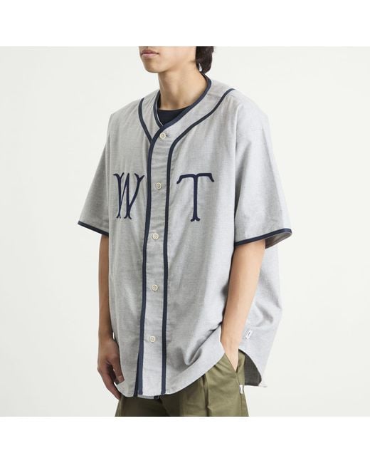 (w)taps Blue Baseball Shirt for men