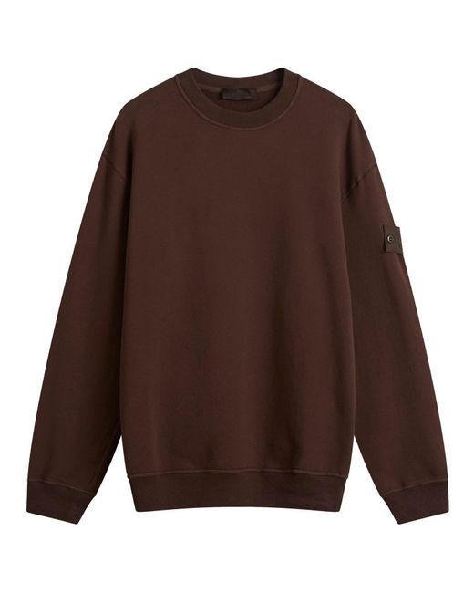 Stone Island Brown Ghost Crew Neck Sweatshirt for men