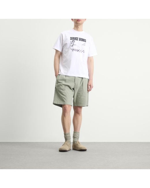 Service Works Gray Seersucker Part Timer Shorts for men