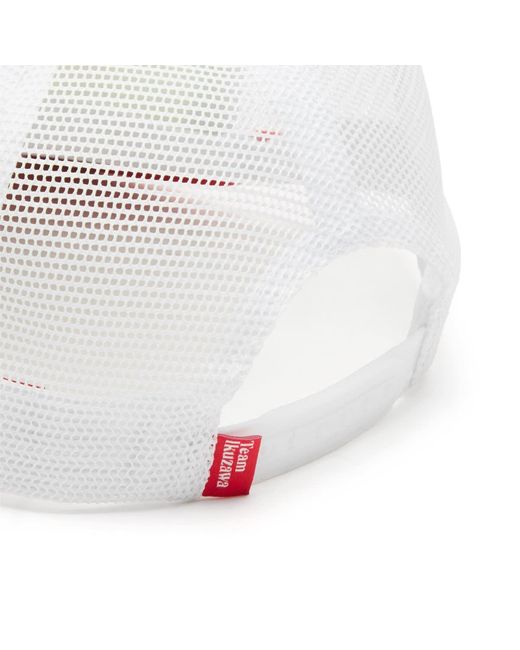 Team Ikuzawa White Mesh Trucker Cap for men