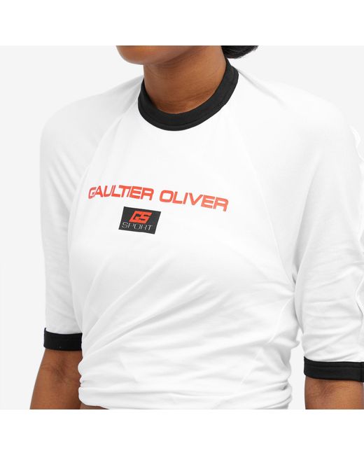 Jean Paul Gaultier Jersey Twisted Ringer T-Shirt in White | Lyst