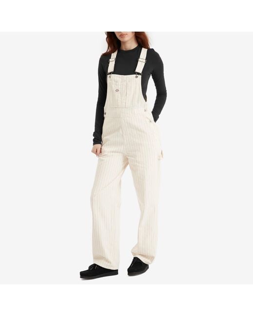 Dickies White Service Bib Overalls