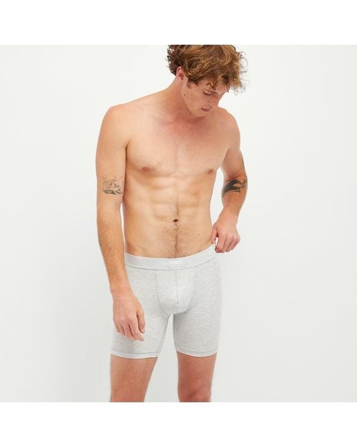 Skims Gray Cotton Boxer Brief 5" for men