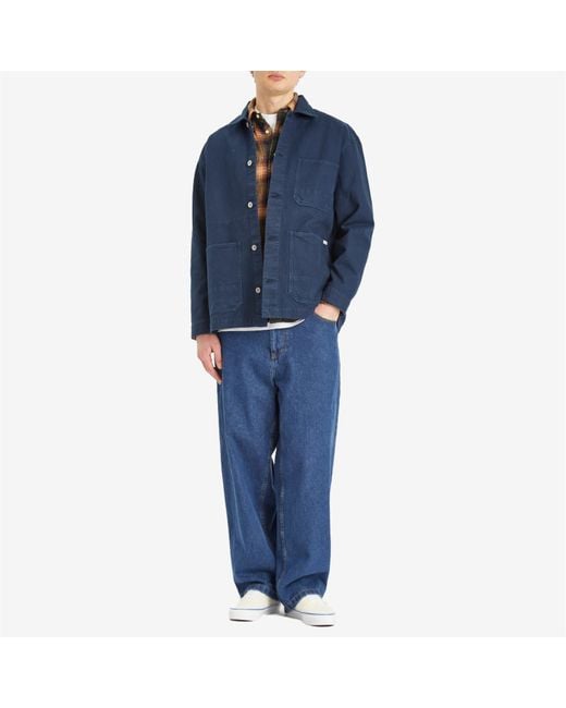 POLAR SKATE Blue Ezra Chore Jacket for men