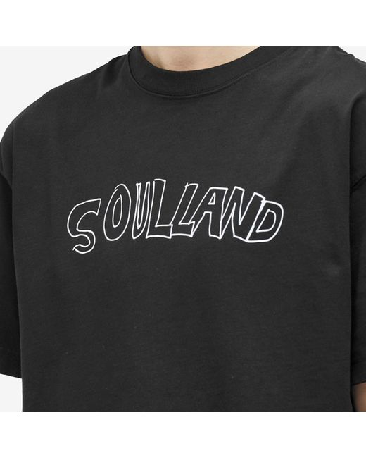 Soulland Black Kai Roberta Logo T-Shirt for men