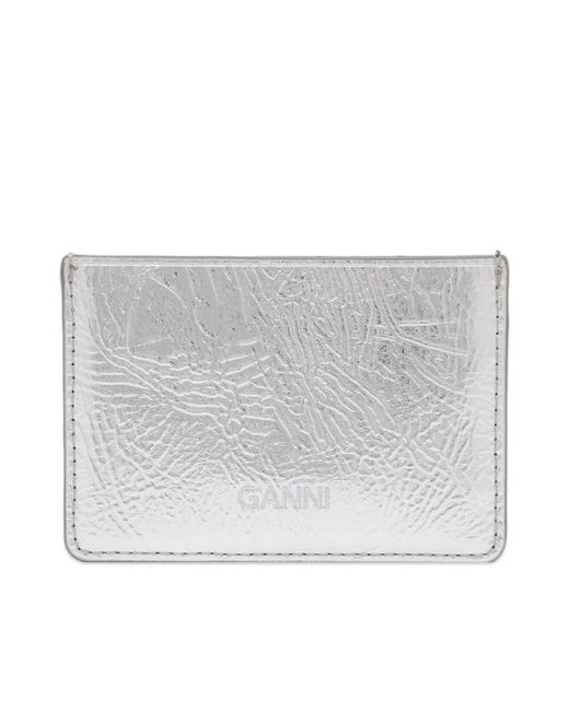 Ganni Metallic Bou Card Holder