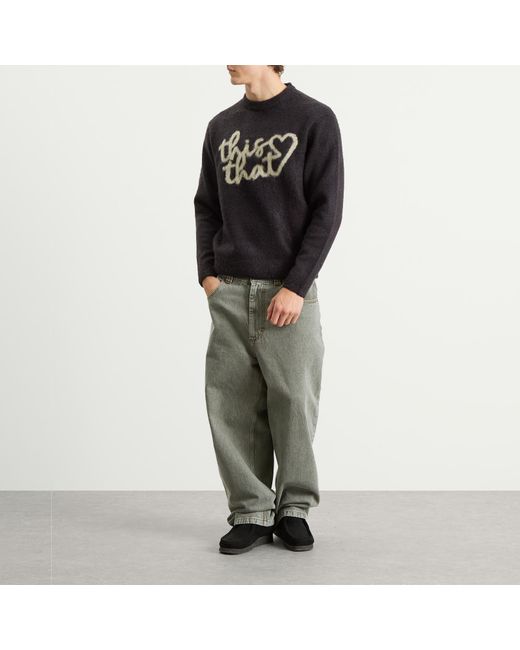 Thisisneverthat Blue Heart Logo Knit Jumper for men