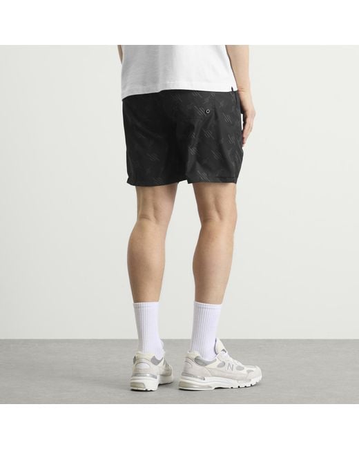 Daily Paper Black Irregular Monogram Swim Shorts for men