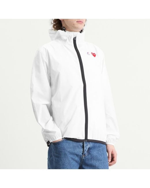 COMME DES GARÇONS PLAY White X K-Way Full Zip Packable Jacket for men