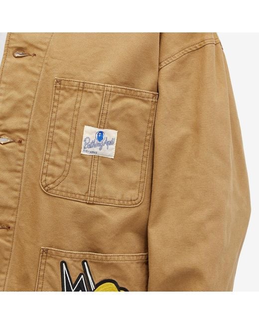 A Bathing Ape Brown Washed Duck Coverall Jacket for men